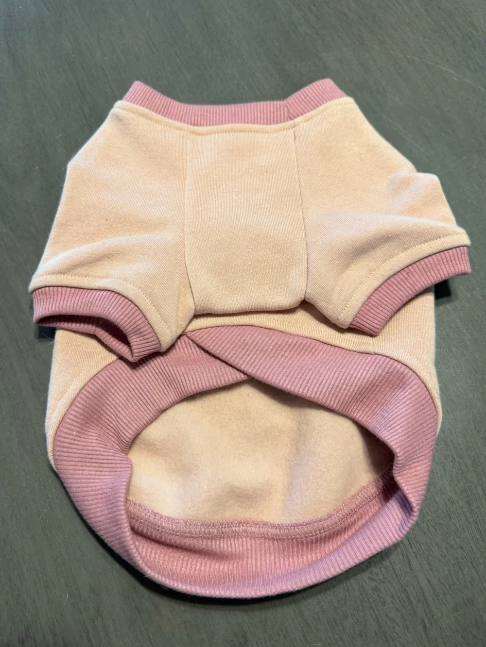 Pink Dog Sweater with Chrome Heart Patch size Small